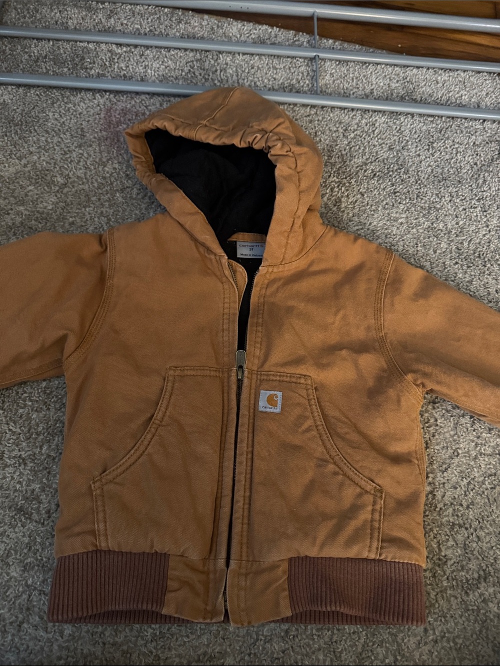 Carhartt Toddler Brown Hooded Zip-Up Jacket